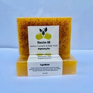 5Pcs of Lemon Turmeric & K.A Brightening Bar Soap, Ingredients Shea Butter